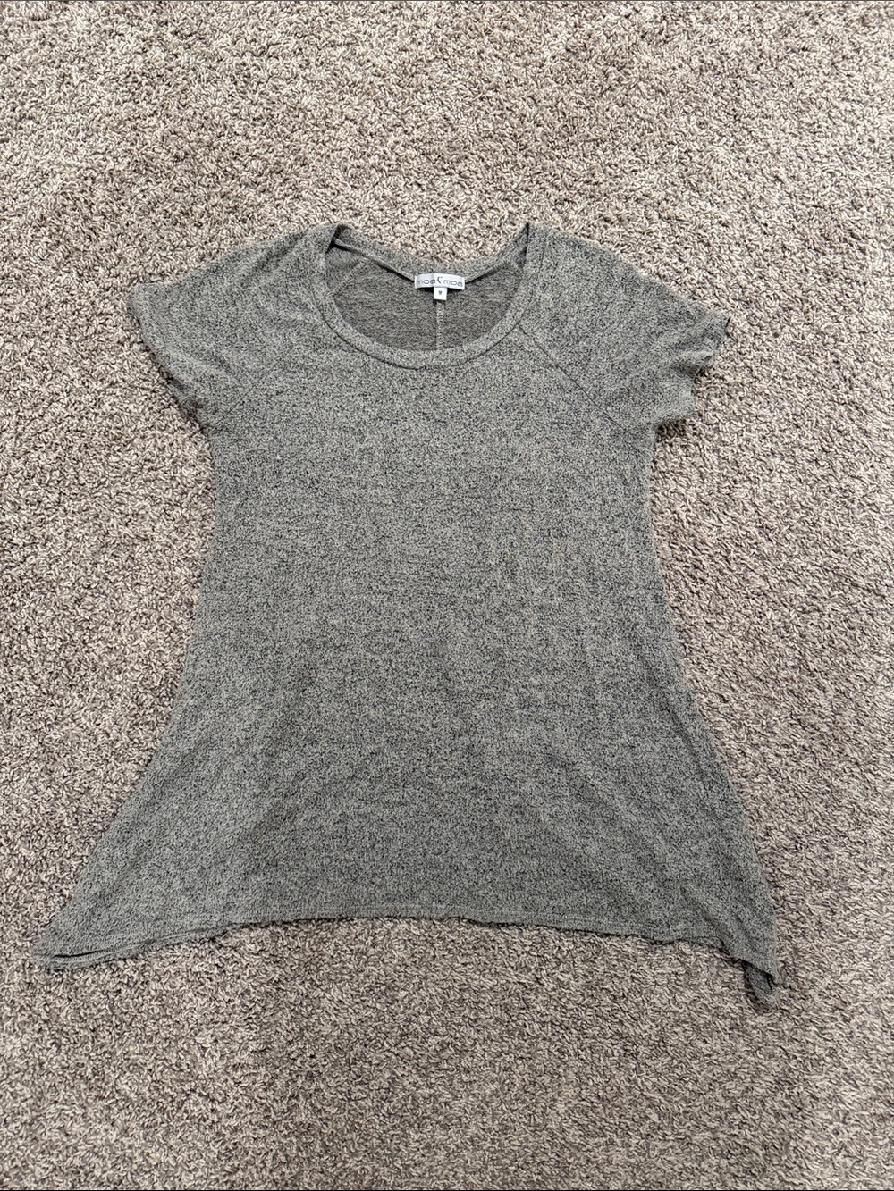 Moa Moa Heather Gray Short Sleeve Scoop Neck Tee